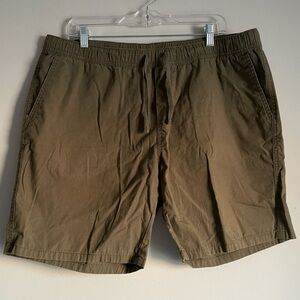 H&M Men’s Olive Green Draw String Elastic Waist Easy 100% Cotton Short